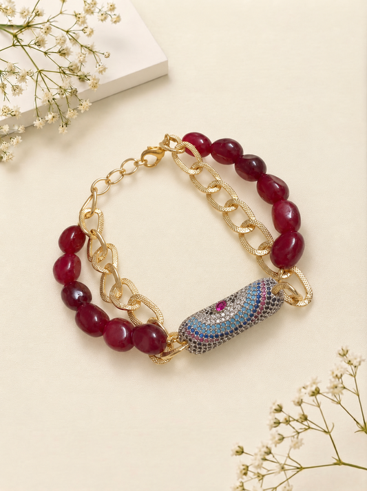 Evil Eye Chain Beads Bracelet