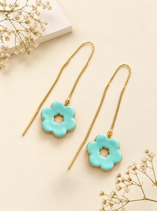 Sui Dhaga Enamel Flower Earrings