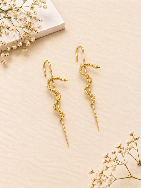 Gold Serpent Earcuffs
