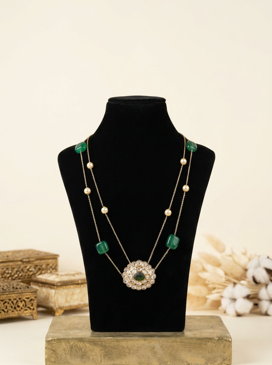 Pachi Emerald chain bead necklace