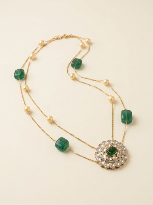 Pachi Emerald chain bead necklace